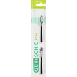 Gum Sonic Daily vaihtoharjaspäät musta 2 kpl