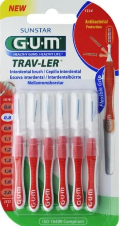 Gum Trav-ler väliharja punainen 0,8 mm 6 kpl