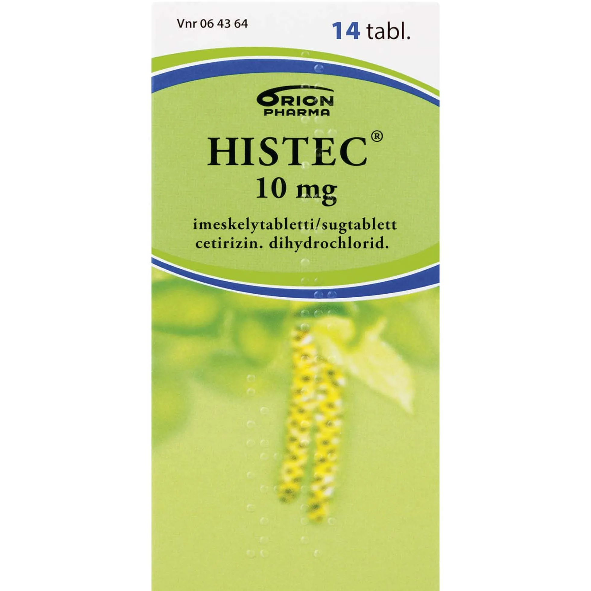 Histec 10 mg allergialääke - eri kokoja