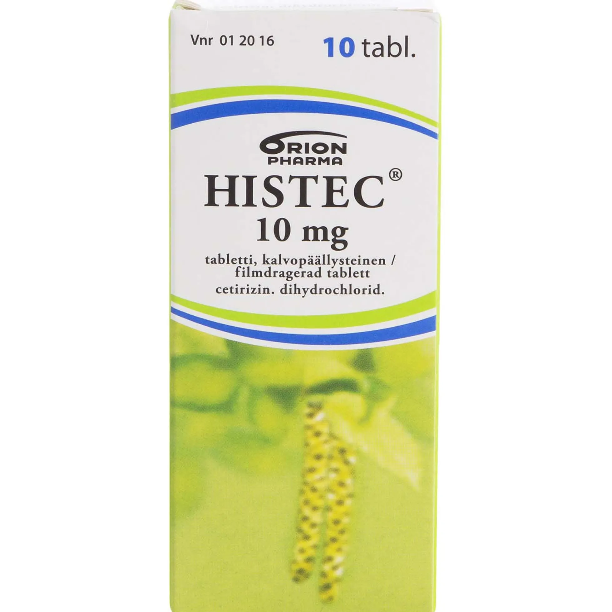 Histec 10 mg allergialääke - eri kokoja