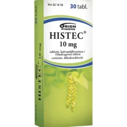 Histec 10 mg allergialääke - eri kokoja