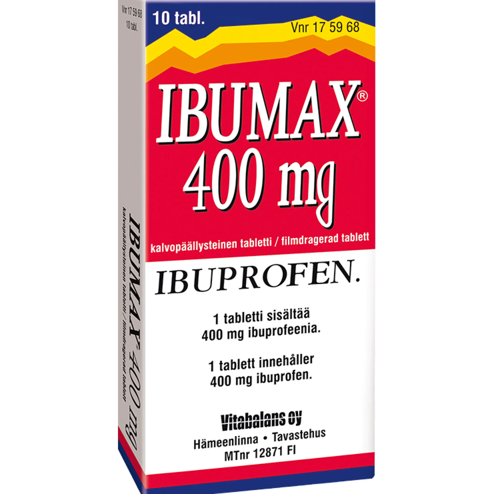 Ibumax 400 mg tabletti - eri kokoja