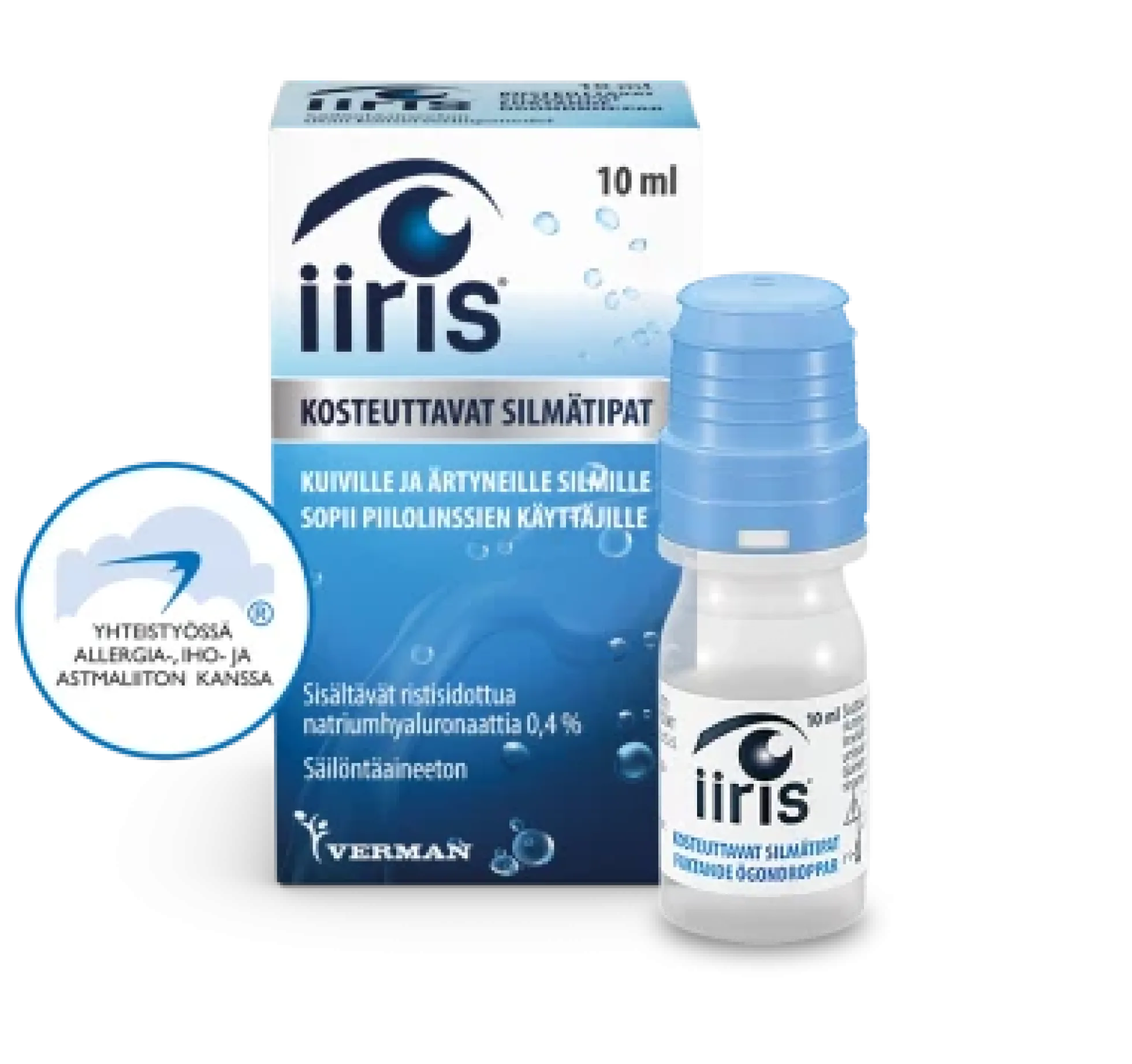 Iiris silmätipat 10 ml Pullo - kosteuttavat silmätipat