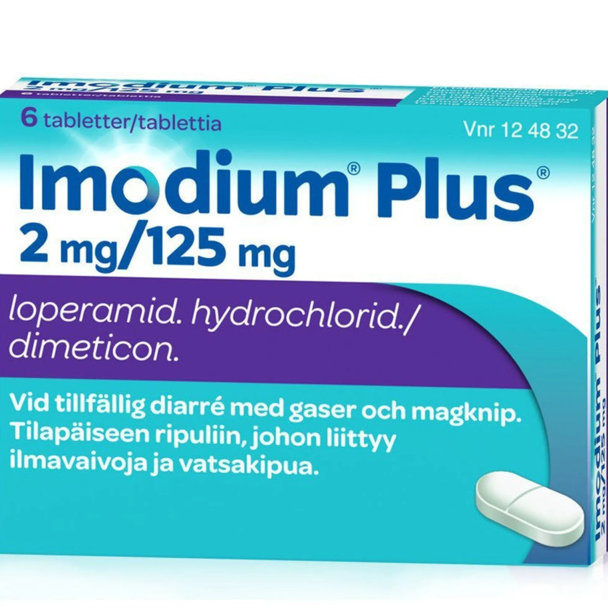 Imodium Plus 2/125 mg -eri kokoja