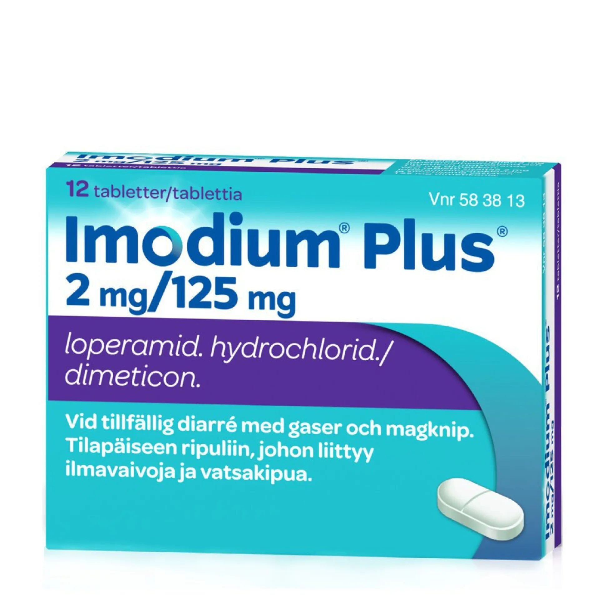 Imodium Plus 2/125 mg -eri kokoja