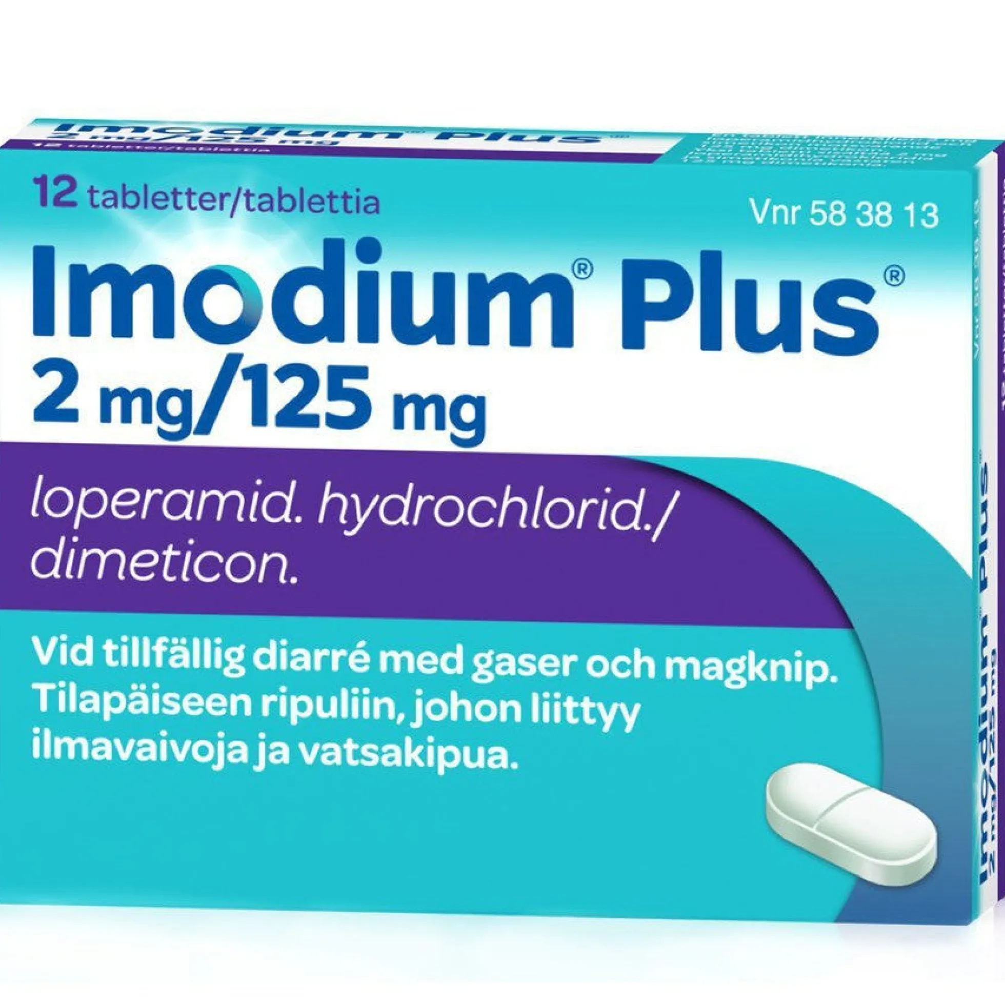 Imodium Plus 2/125 mg -eri kokoja