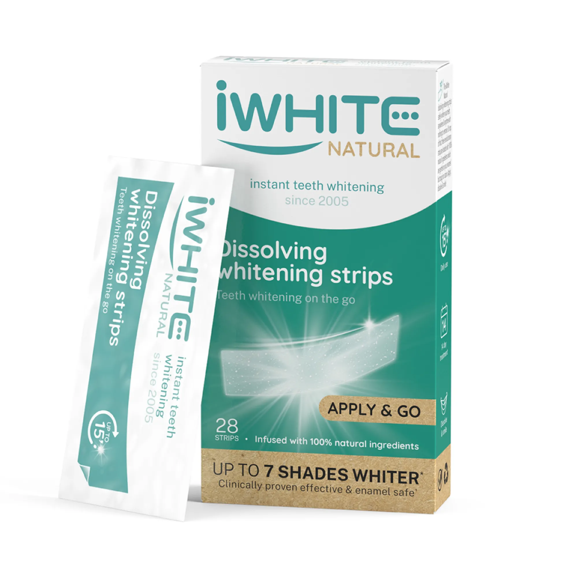 iWhite Natural liukenevat valkaisuliuskat 28 kpl
