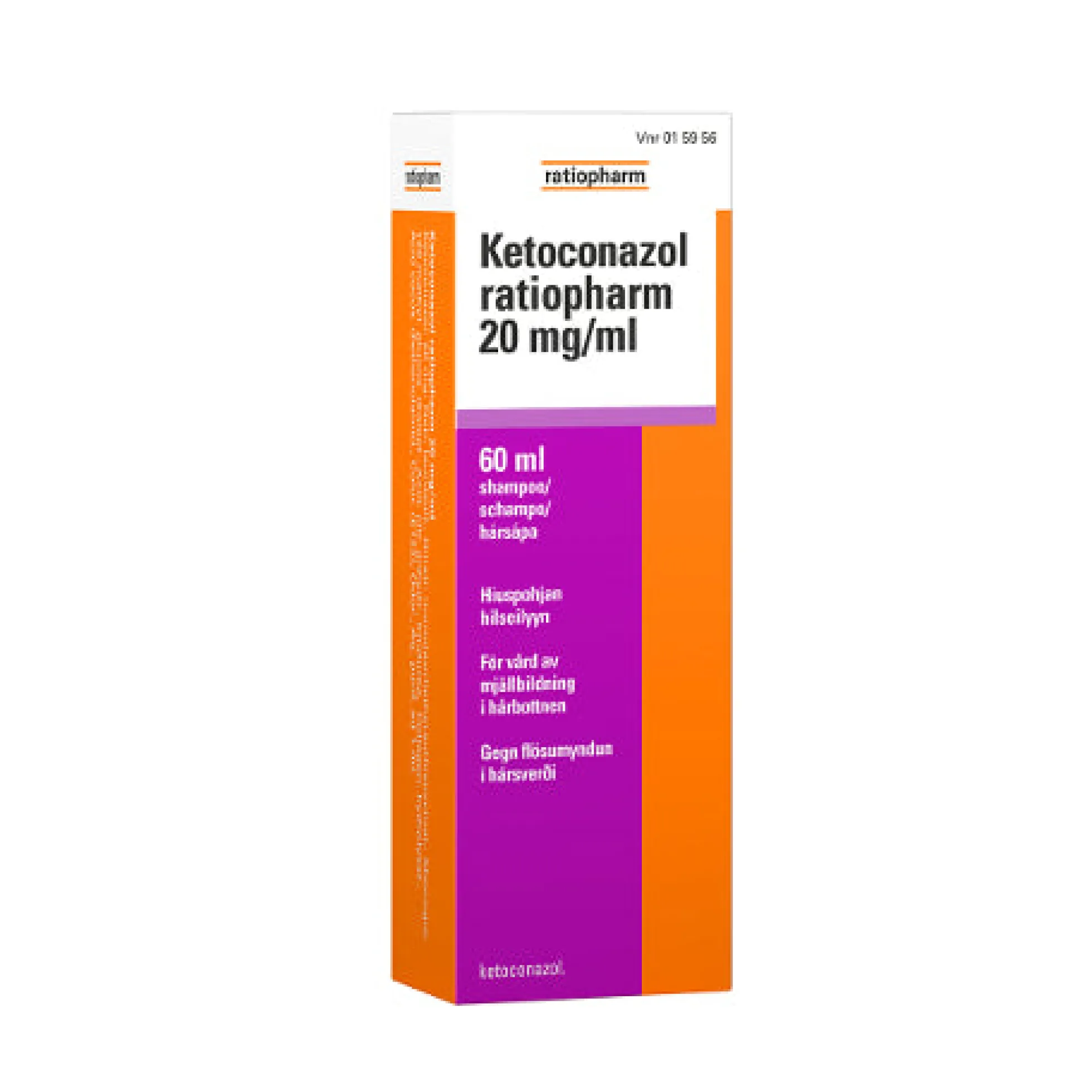 Ketoconazol ratiopharm -shampoo 20 mg/ml - eri kokoja