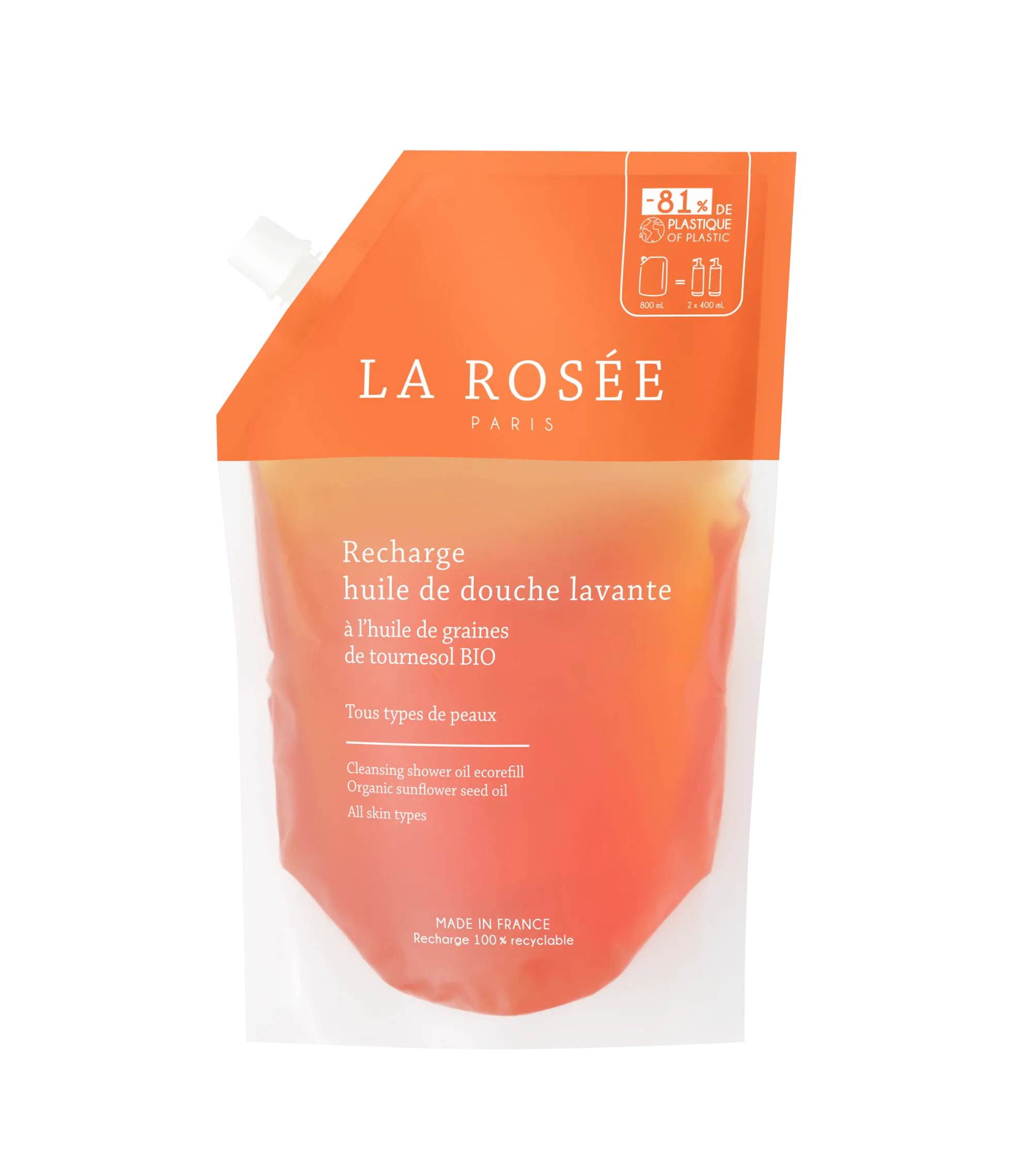 La Rosee Refillable Cleansing Shower Oil suihkuöljy Refill 800ml