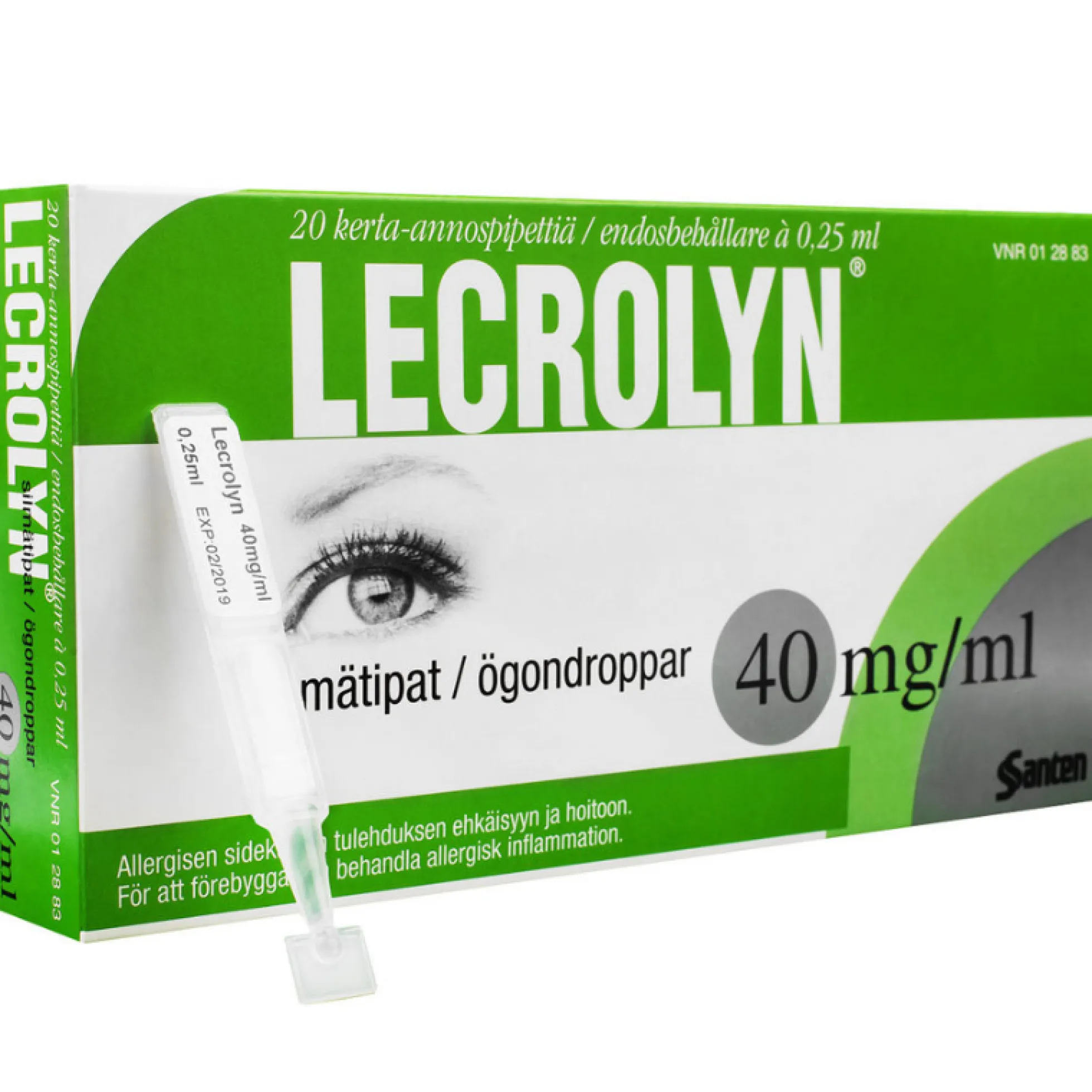Lecrolyn 40 mg/ml silmätipat - eri kokoja