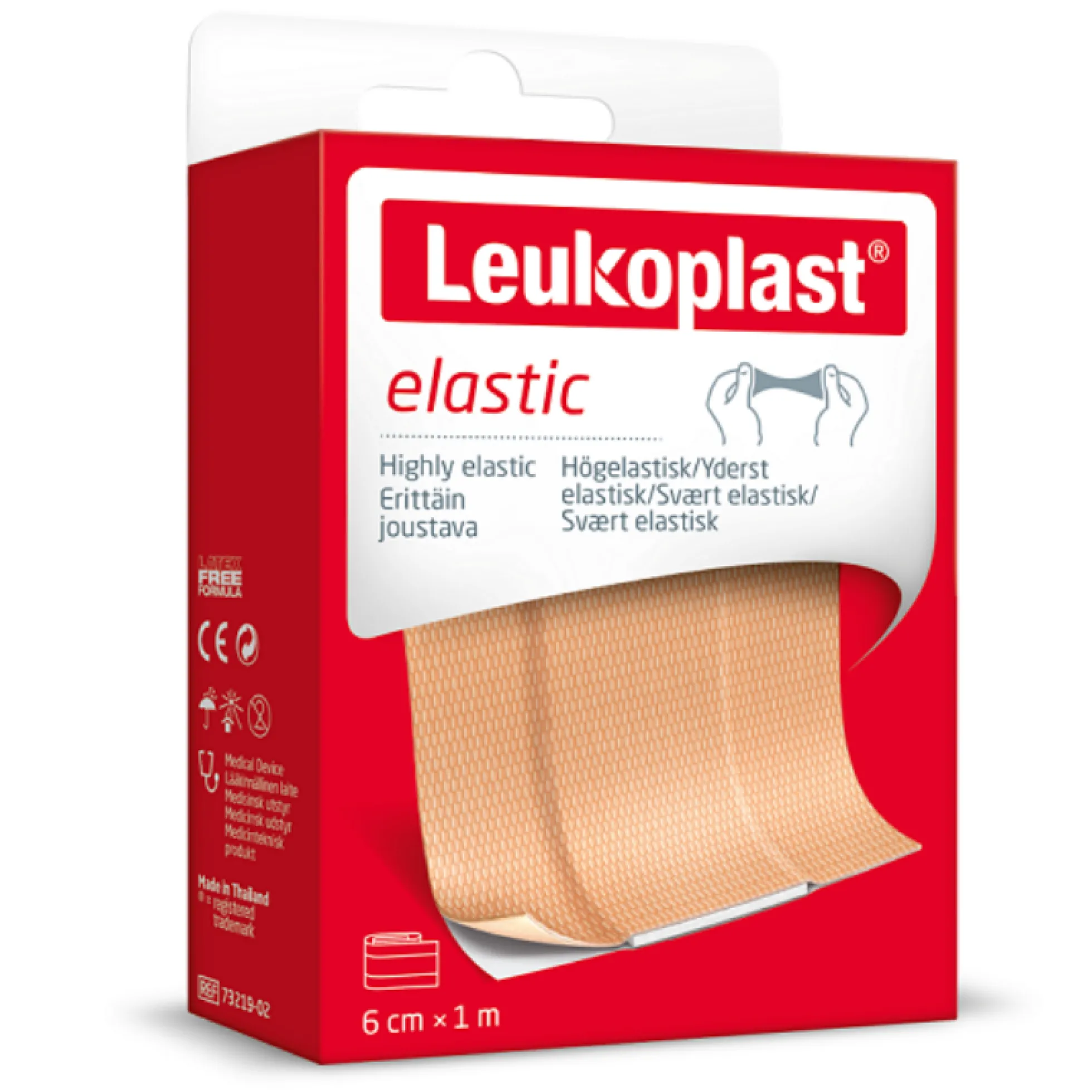 Leukoplast Elastic 6 cm x 1 m leikattava laastari
