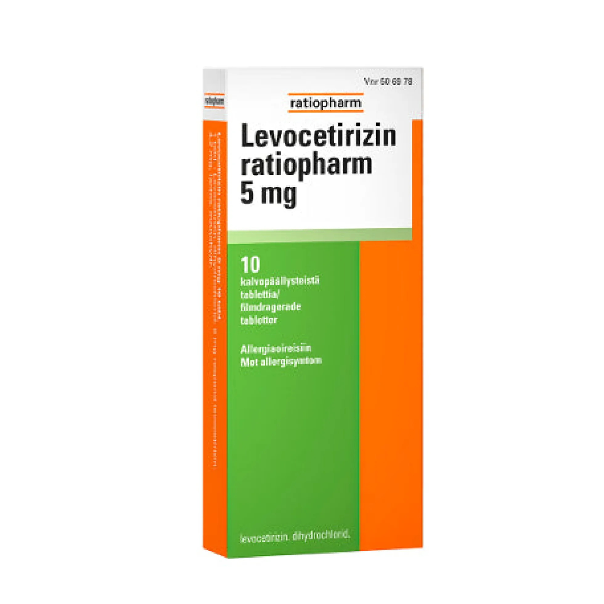 LEVOCETIRIZIN RATIOPHARM 5 mg eri kokoja