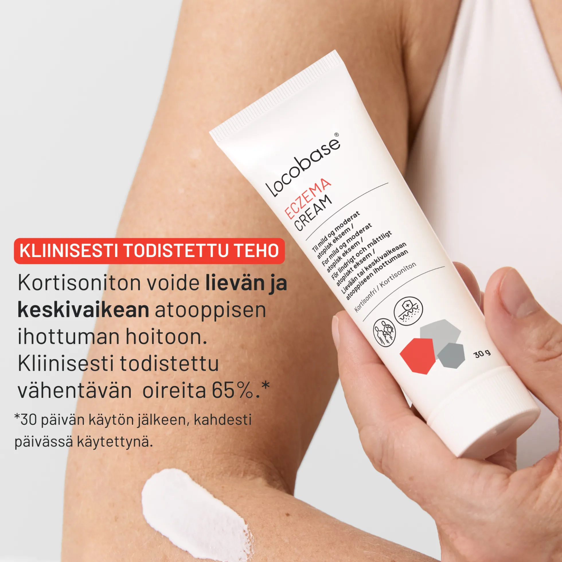 Locobase Eczema Cream 30 / 60 g -kortisoniton voide ihottuman ja ärtyneen ihon hoitoon