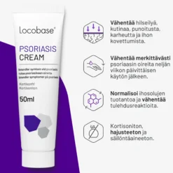 Locobase Psoriasis Cream 50 ml -kortisoniton voide psoriasiksen oireiden hoitoon ja ehkäisyyn