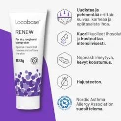 Locobase Renew voide 100 g -kuoriva ja kosteuttava voide kuivalle, kovettuneelle ja hilseilevälle iholle