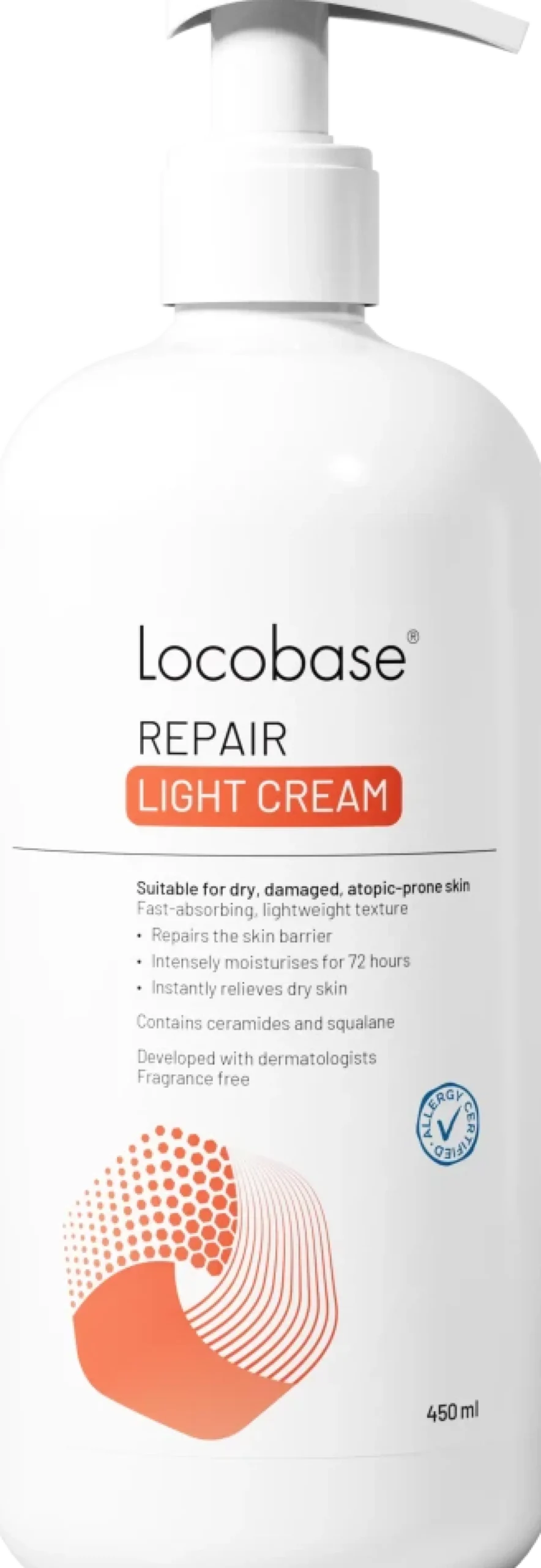 Locobase Repair Light Cream 100 / 450 ml -nopeasti imeytyvä, kevyt voide kasvoille ja vartalolle