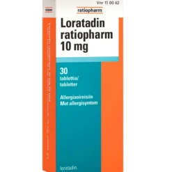 Loratadin ratiopharm 10 mg - eri kokoja