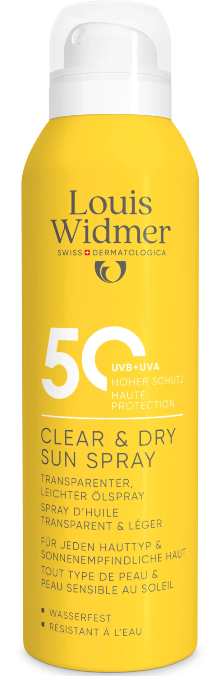 Louis Widmer Clear & Dry Sun Spray 50 aurinkosuojasuihke
