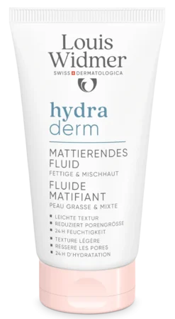 Louis Widmer hydraderm Mattifying Fluid kevyt päivävoide sekaiholle
