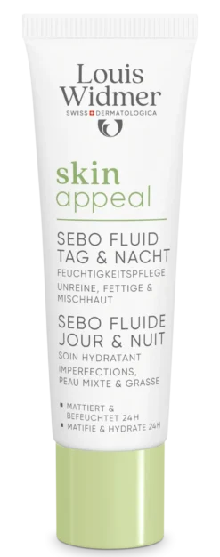 Louis Widmer Skinappeal Sebo Fluid Day & Night - kosteusemulsio rasvoittuvalle ja epäpuhtaalle iholle