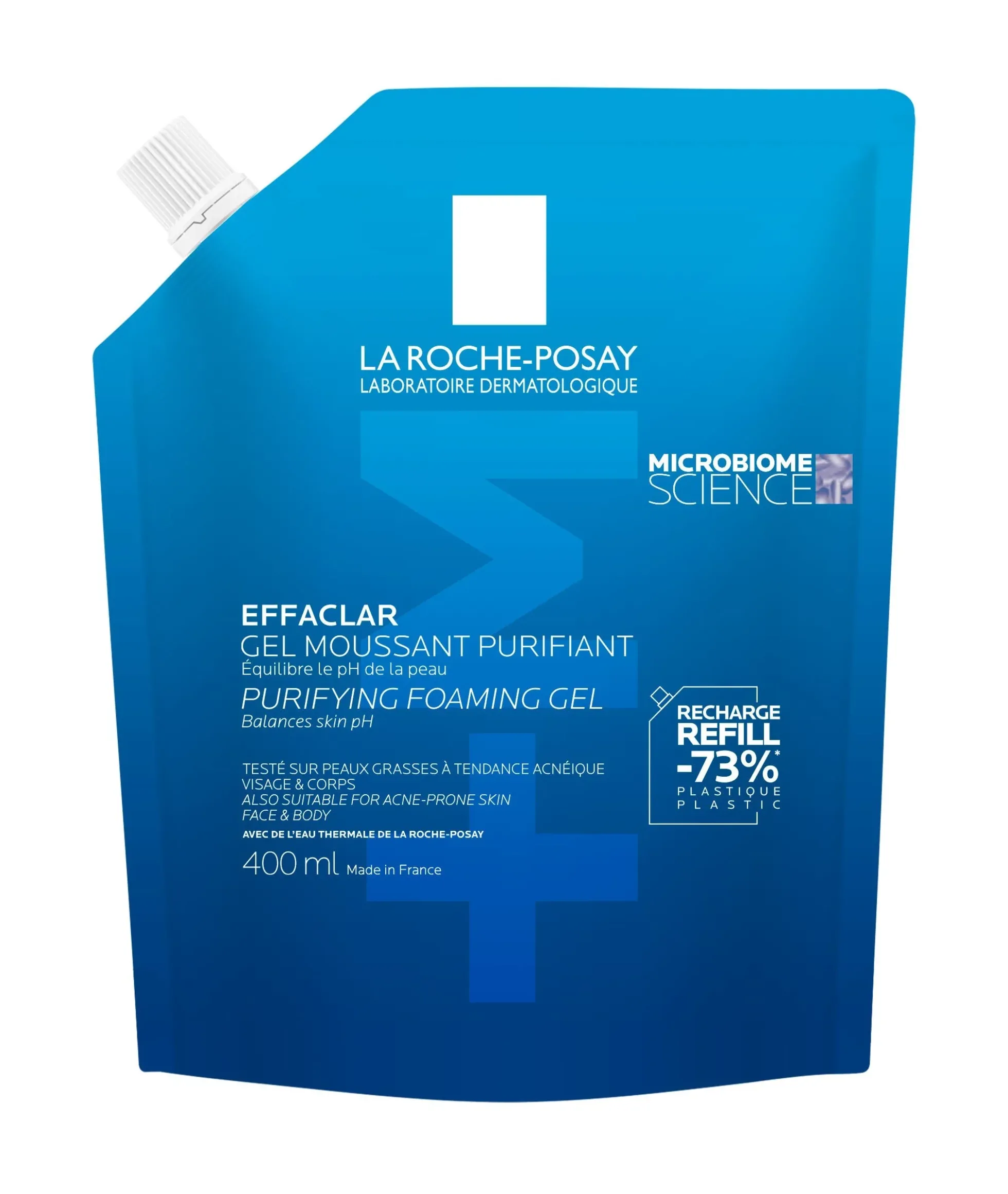 LRP EFFACLAR-puhdistusgeeli rasvoittuvalle ja epäpuhtaalle iholle täyttöpakkaus 400 ml