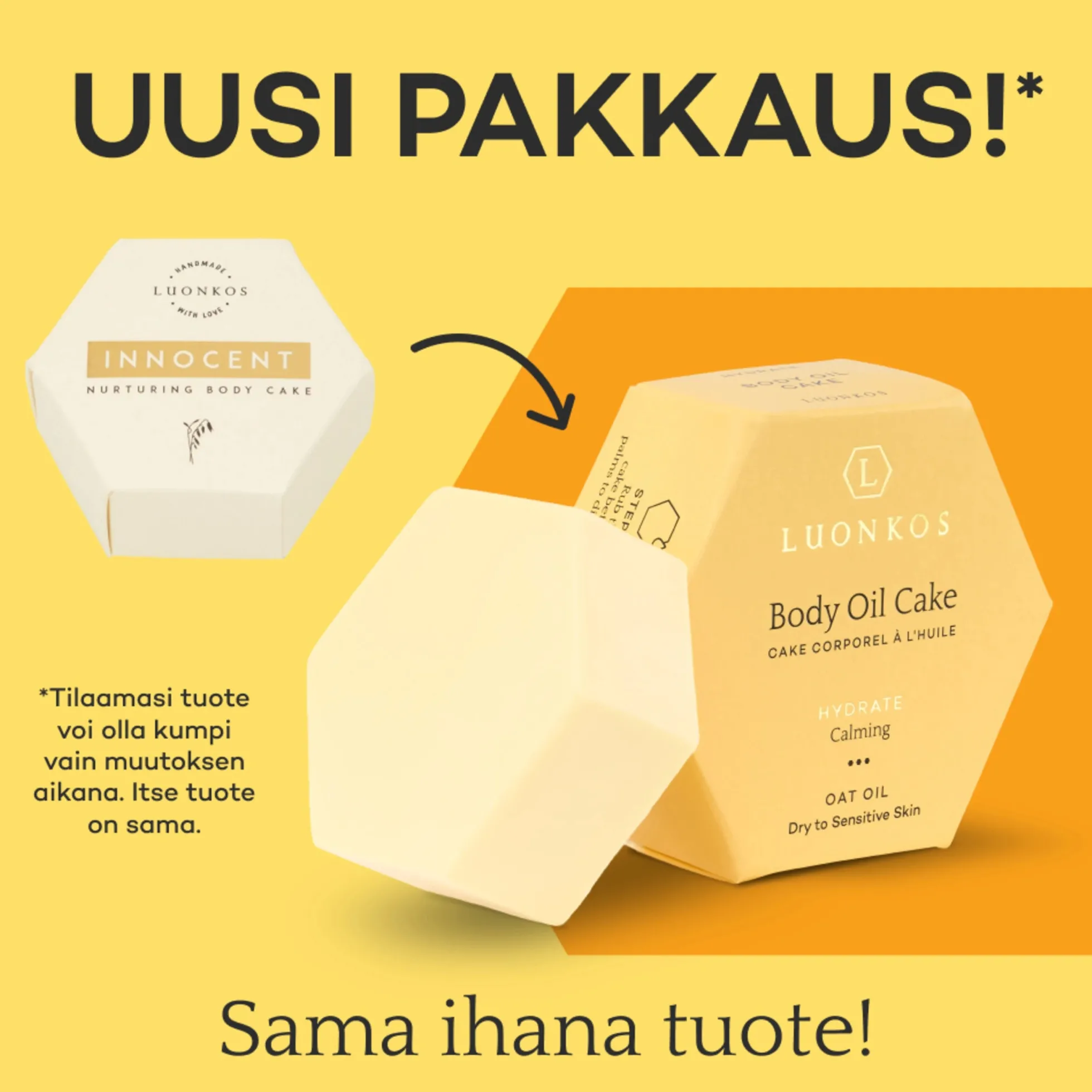 Luonkos Hydrate Body Oil Cake (Innocent) vartaloöljykakku