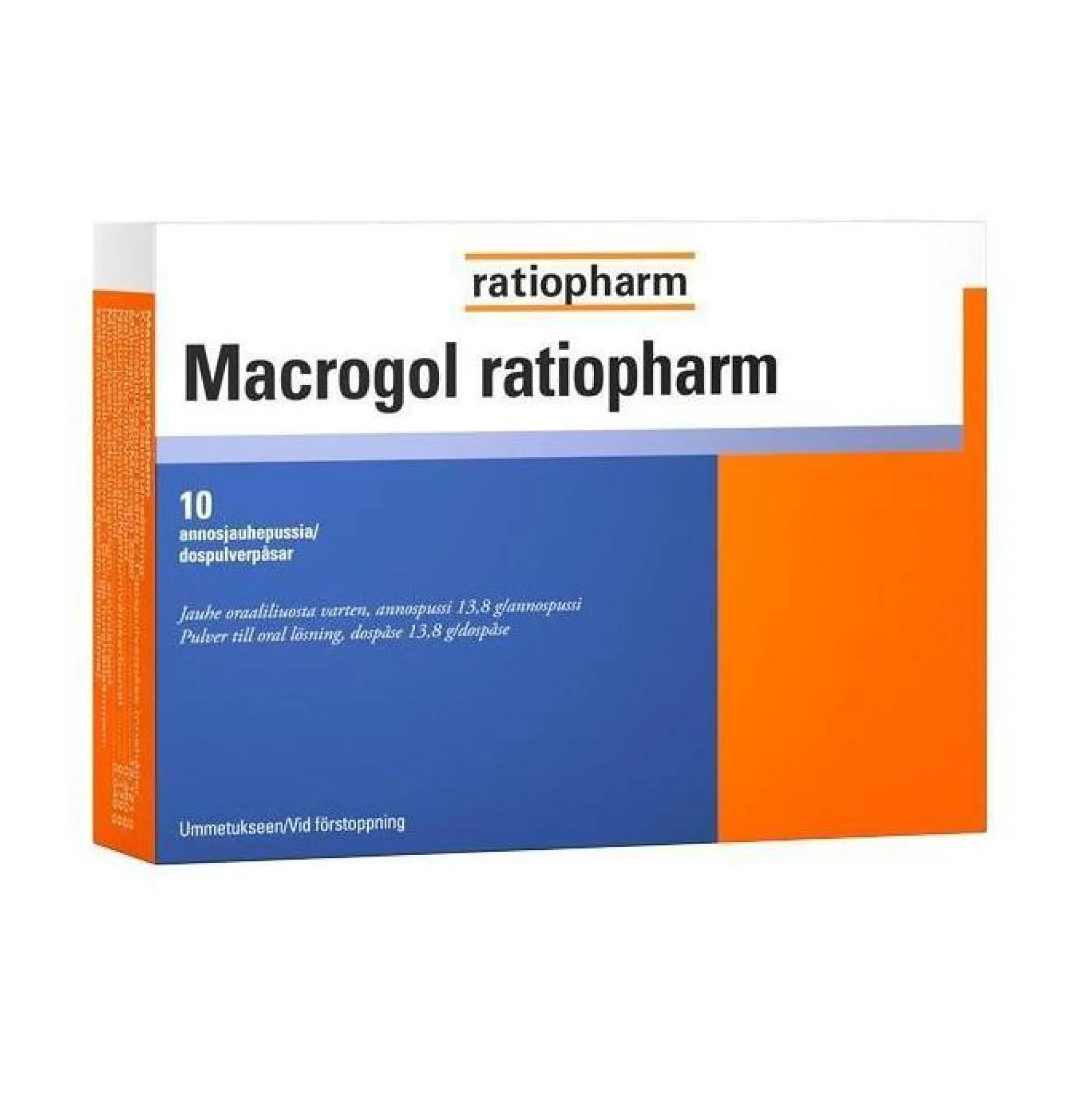 MACROGOL RATIOPHARM ANNOSPUSSI 13,8G eri kokoja
