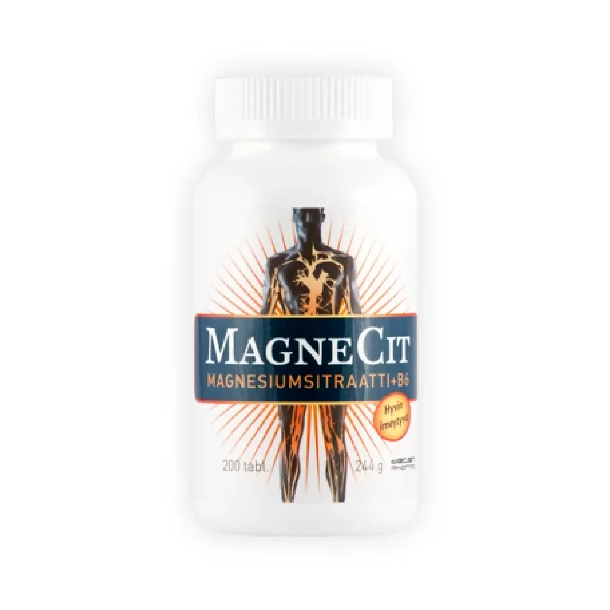 MagneCit magnesiumsitraatti + B6-vitamiini 200 tabl