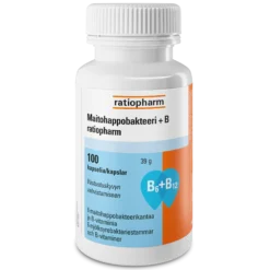 Maitohappobakteeri + B ratiopharm 100 kapselia
