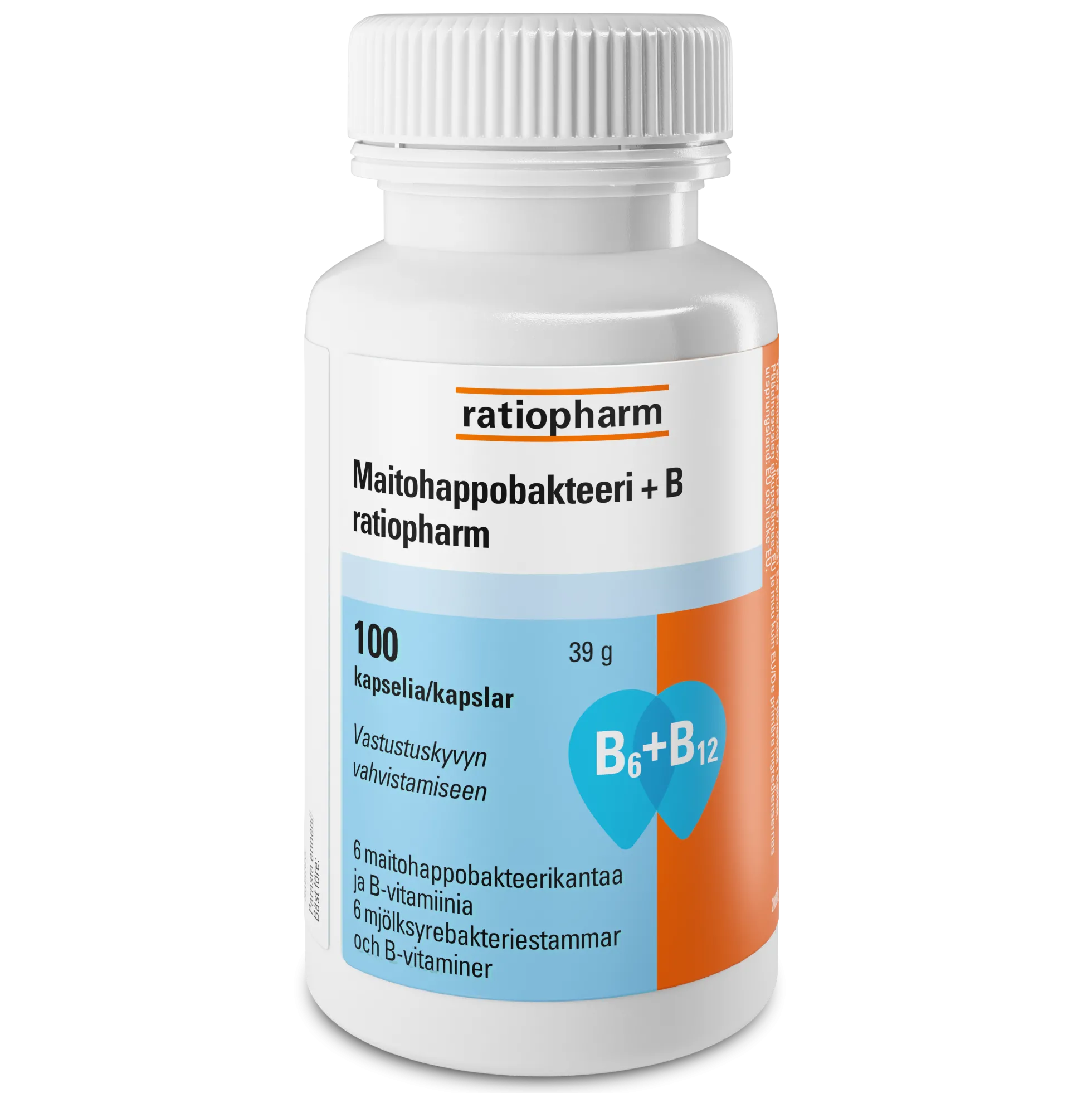 Maitohappobakteeri + B ratiopharm 100 kapselia