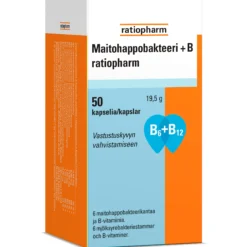 MAITOHAPPOBAKTEERI + B RATIOPHARM 30 tai 50 kapselia