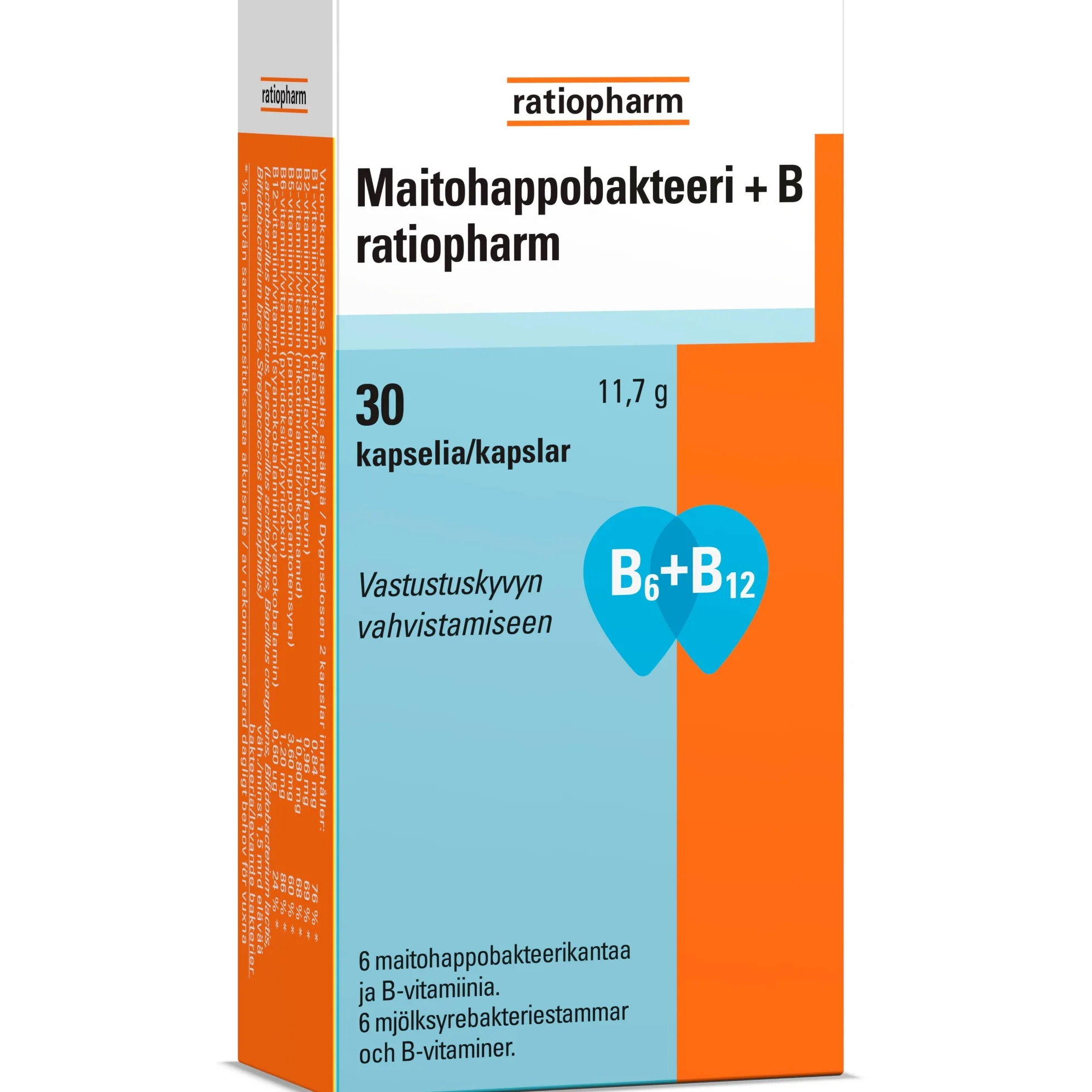 MAITOHAPPOBAKTEERI + B RATIOPHARM 30 tai 50 kapselia