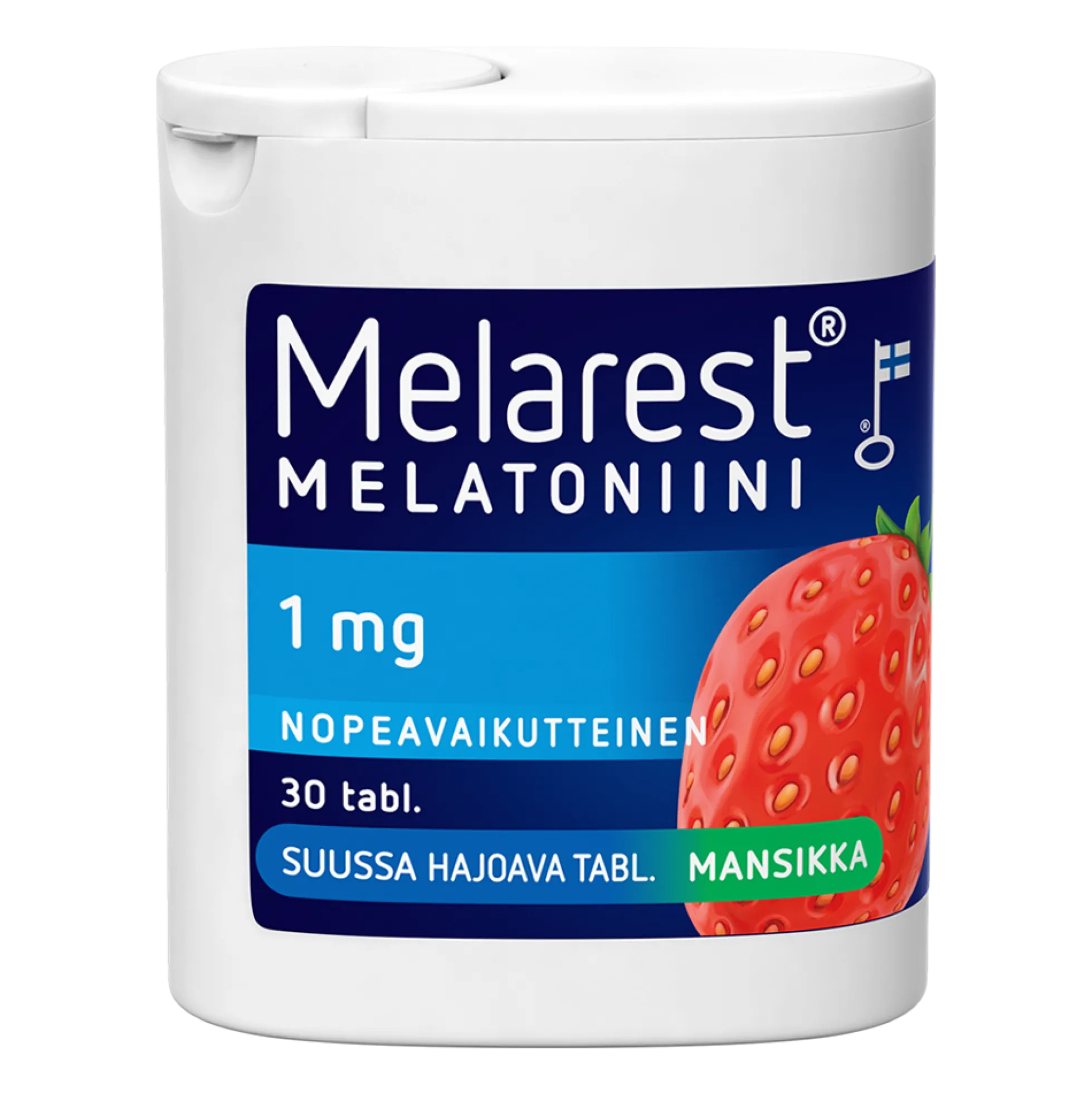 Melarest Melatoniini 1 mg Mansikka 30 kpl