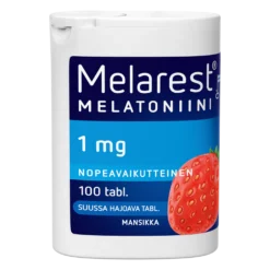 Melarest Melatoniini 1 mg Mansikka 100 kpl