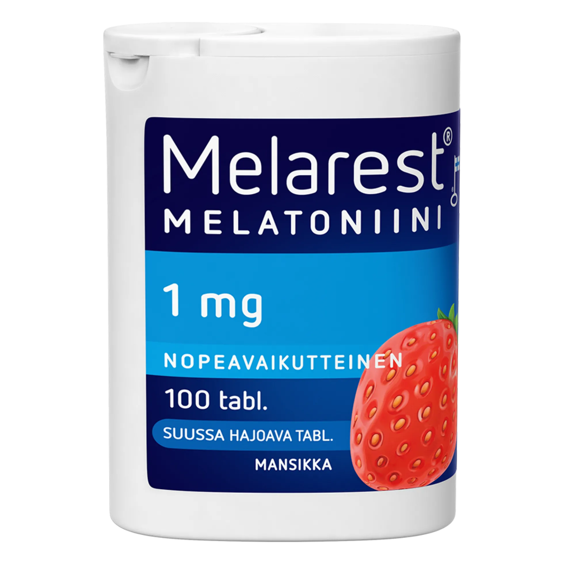 Melarest Melatoniini 1 mg Mansikka 100 kpl