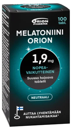 Melatoniini Orion 1,9 mg 100 suussa hajoavaa tablettia