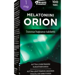 Melatoniini Orion 1 mg suussa hajoava tabletti 100 kpl