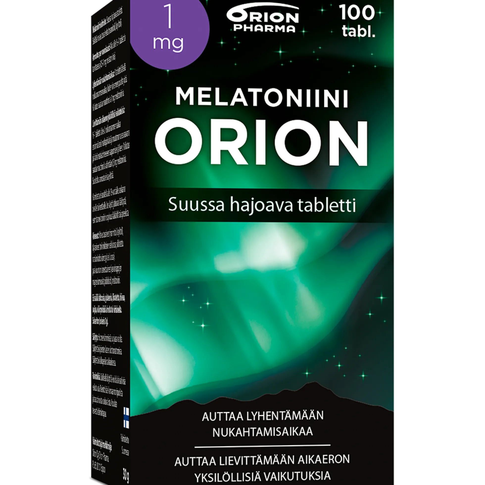 Melatoniini Orion 1 mg suussa hajoava tabletti 100 kpl