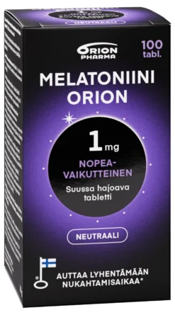 Melatoniini Orion 1 mg suussa hajoava tabletti 100 kpl