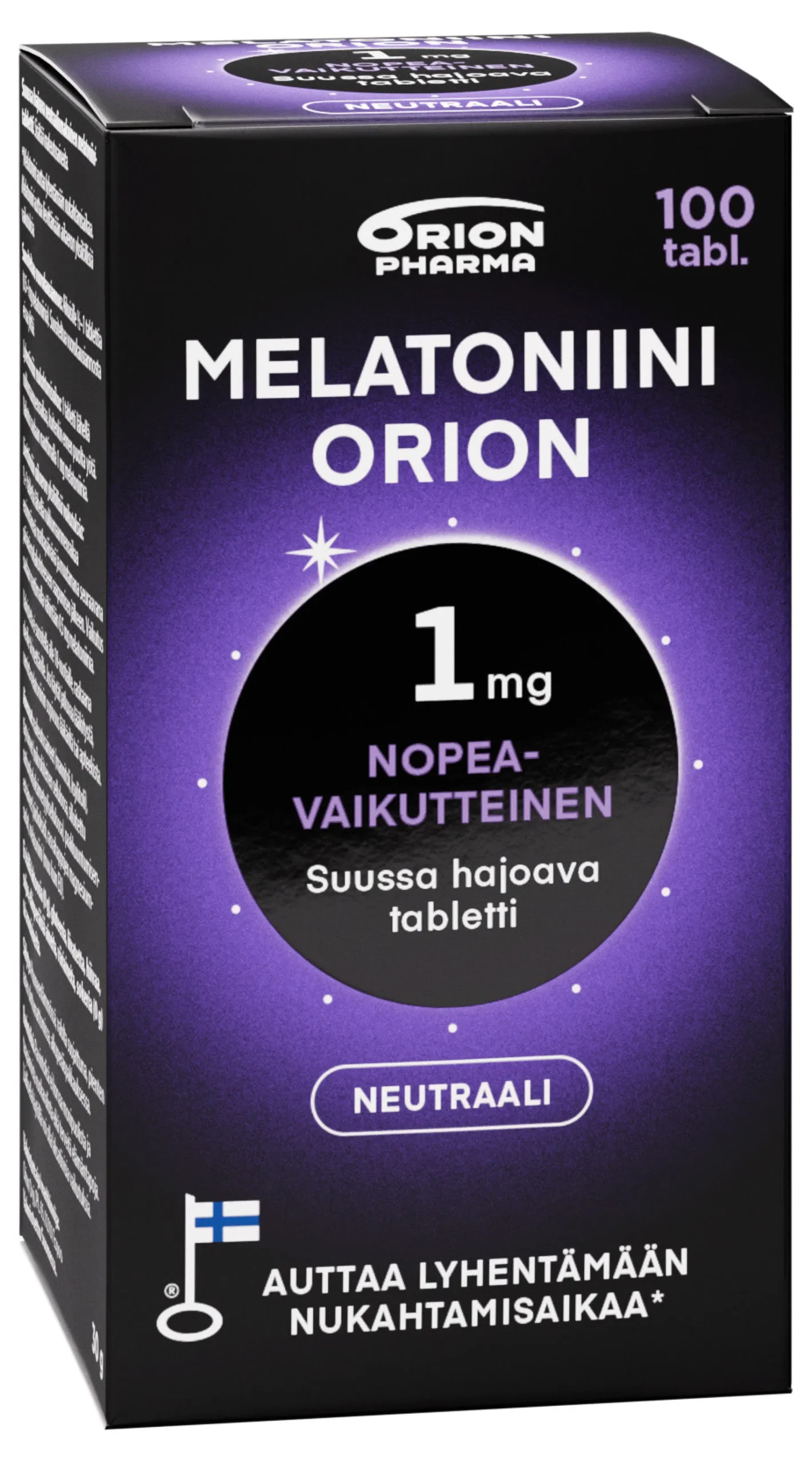 Melatoniini Orion 1 mg suussa hajoava tabletti 100 kpl
