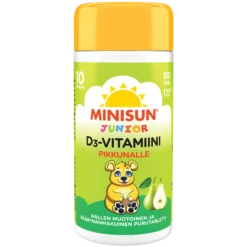 Minisun D-vitamiini 10 mikrog Päärynä Nalle junior 100 tbl