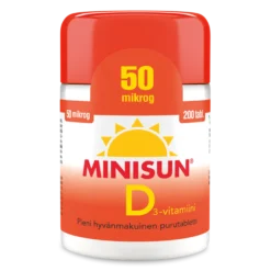 MINISUN D-VITAMIINI 50 MIKROG 200 PURUTABL