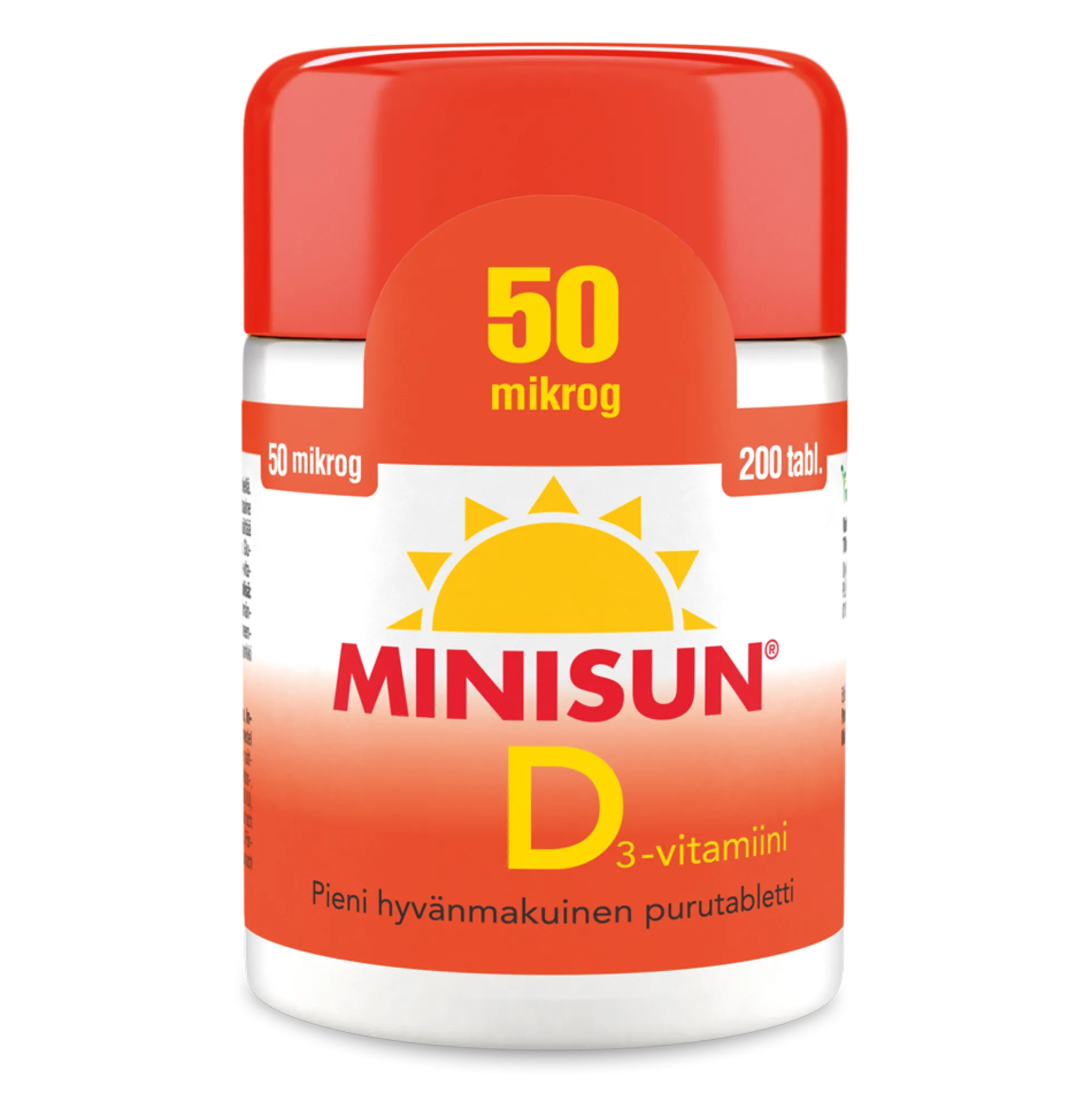 MINISUN D-VITAMIINI 50 MIKROG 200 PURUTABL
