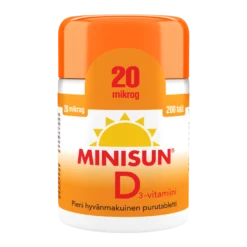MINISUN D-VITAMIINI 20 MIKROG 200 tbl