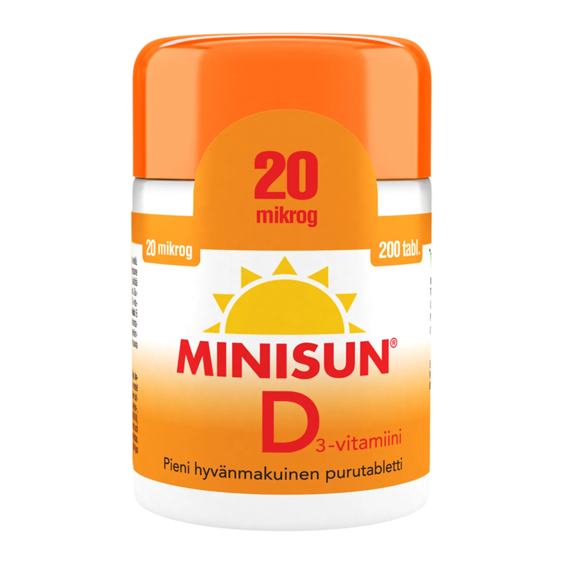 MINISUN D-VITAMIINI 20 MIKROG 200 tbl