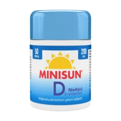 Minisun D-vitamiini Nieltävä 20 mikrog 200 tabl.