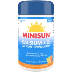 MINISUN KALSIUM + D 20 MIKROG SITRUKSINEN 100 tabl