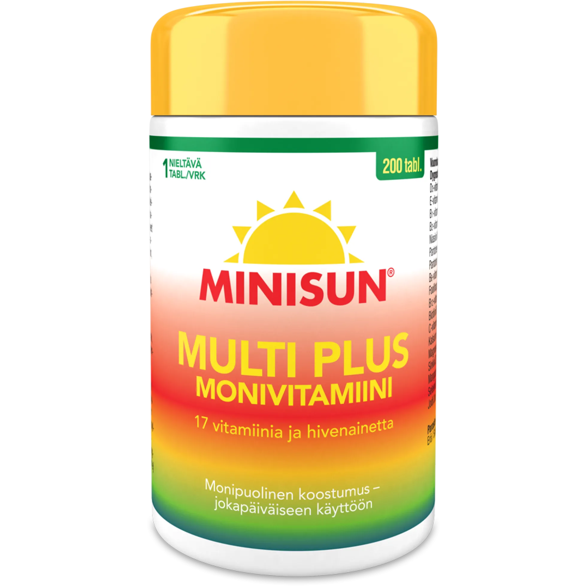 MINISUN MONIVITAMIINI MULTI PLUS 200 tabl