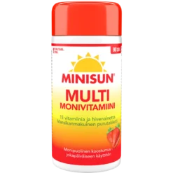MINISUN Monivitamiini Multi Mansikka 90 tabl.