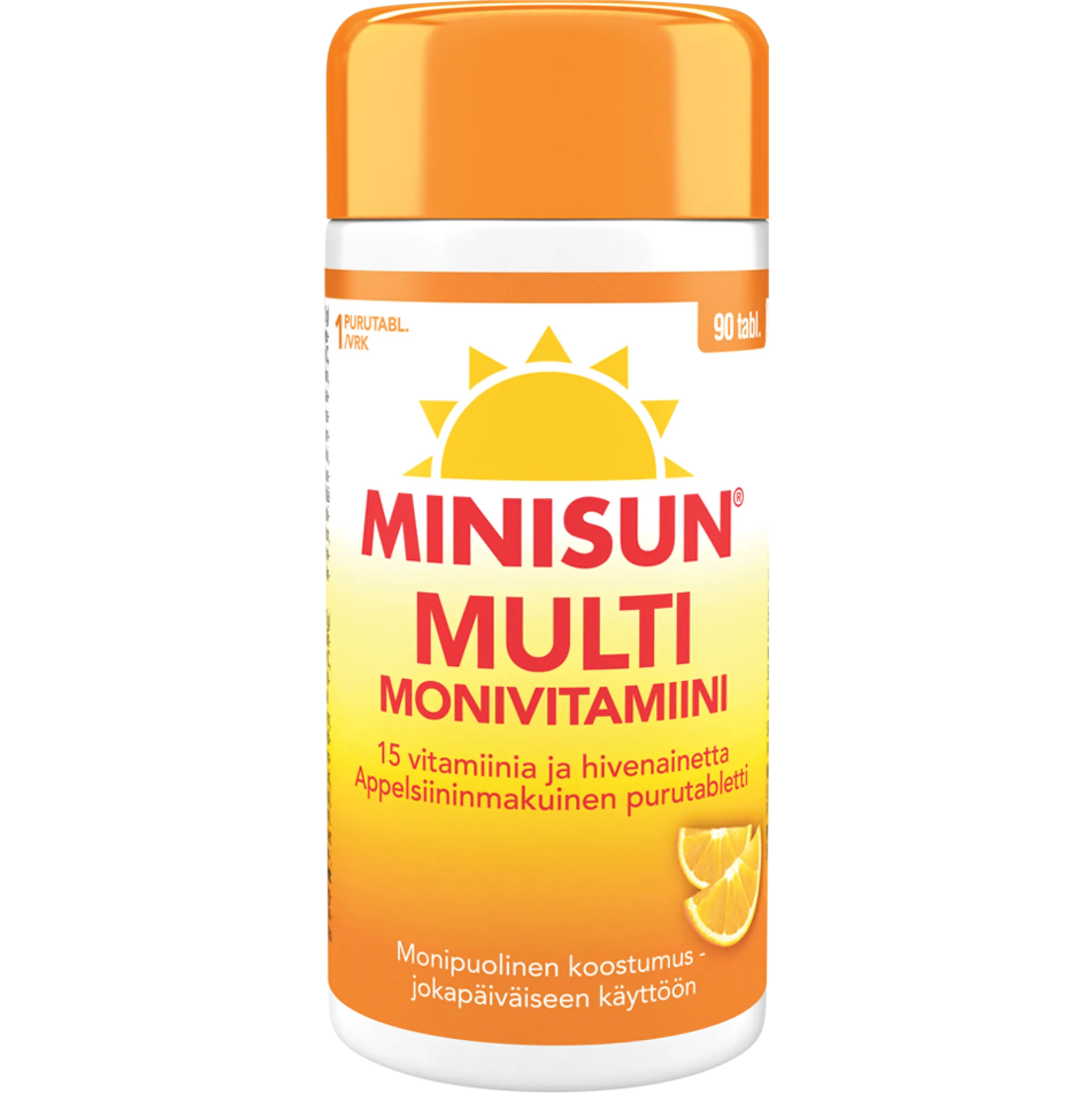 Minisun monivitamiini multi appelsiini 90 tbl